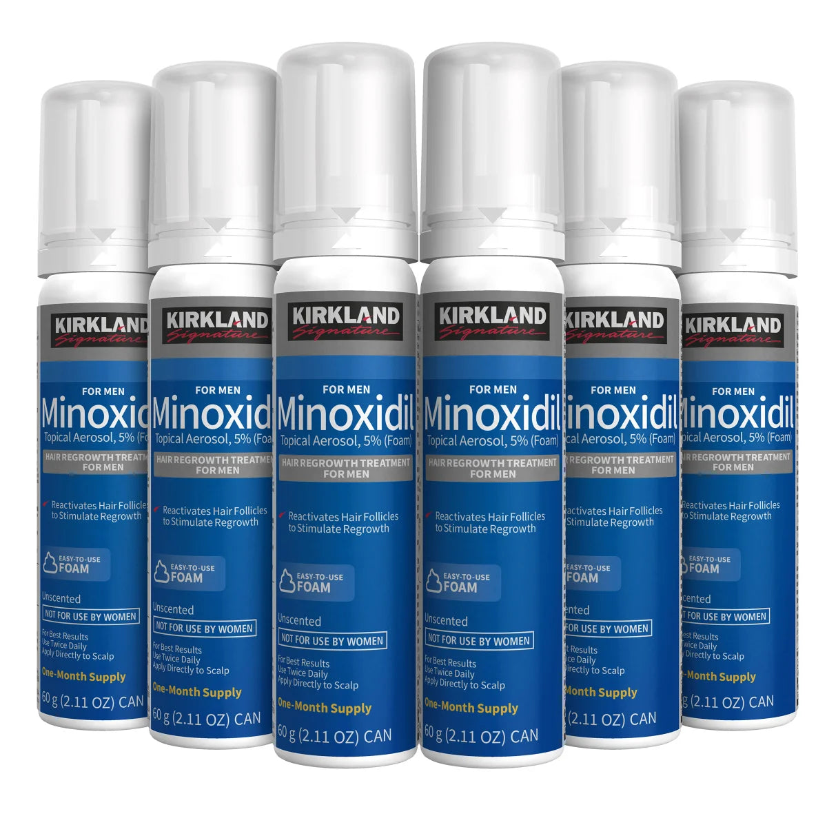 Kirkland Foam 5% Minoxidil Hair Regrowth Treatment Extra Strength (Rogaine Equivalent), 6 Month Supply, Sealed Box, Expiry +10/2027
