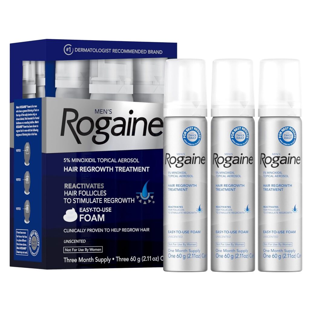 Rogaine Foam 5% Minoxidil Hair Regrowth Treatment Extra Strength, 3 Month Supply, Sealed Box, Expiry +01/2028