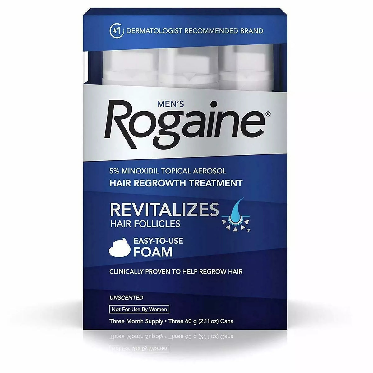 Rogaine Foam 5% Minoxidil Hair Regrowth Treatment Extra Strength, 3 Month Supply, Sealed Box, Expiry +01/2028